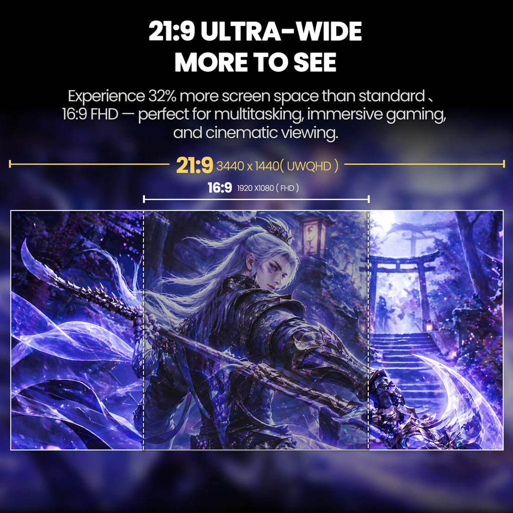 34 Inch 165Hz UWQHD IPS Ultrawide Gaming Monitor Y989498