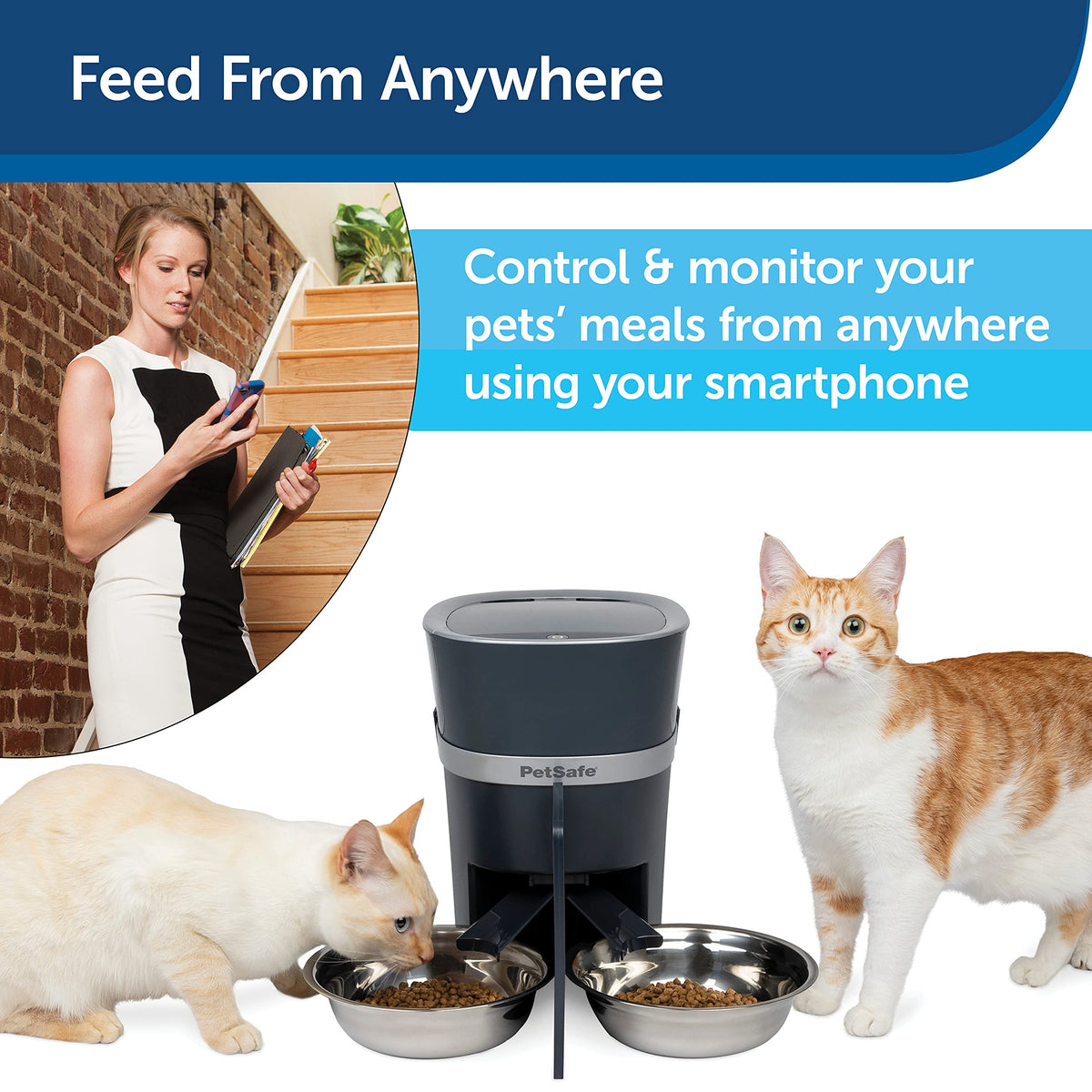 Automatic Pet Feeder with 2-Pet Meal Splitter E368
