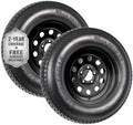 2-Pack Trailer Tire Rim Assembly ST205/75D15 5 Lug Black M4072