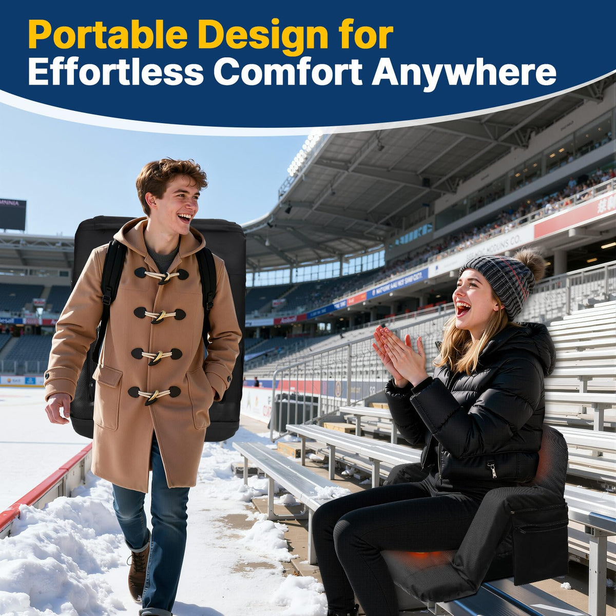 25'' Heated Stadium Seat with Back Support I4751