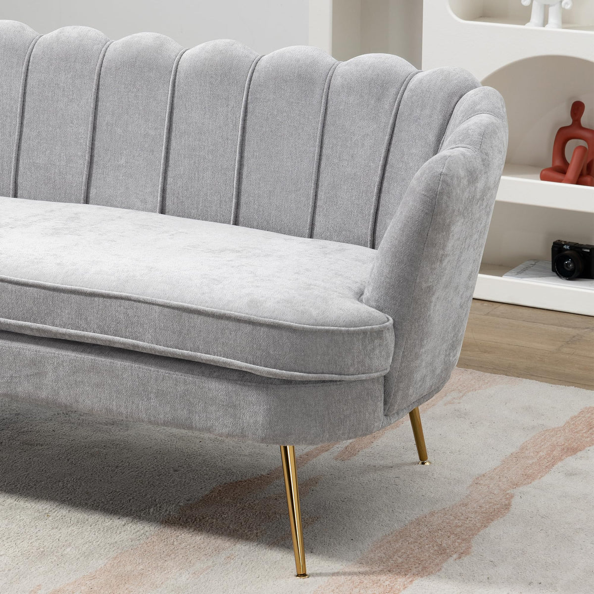 Light Gray Small Loveseat Sofa W115