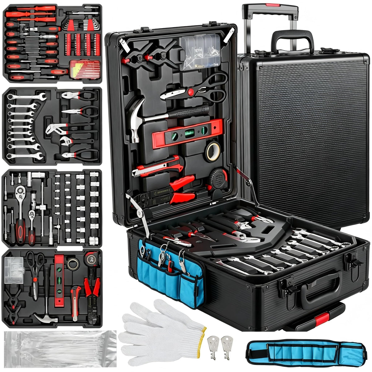 799pcs Aluminum Trolley Case Tool Set Silver V672561