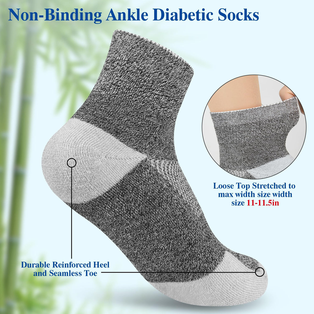 6 Pairs Ankle & 4 Pairs Low Cut Diabetic Socks F9199